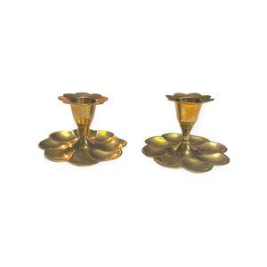 Brass Flower Candle Holders